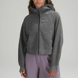 Lululemon Scuba Oversized Full Zip Heathered Speckled Black